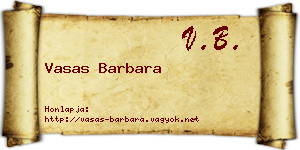 Vasas Barbara névjegykártya
